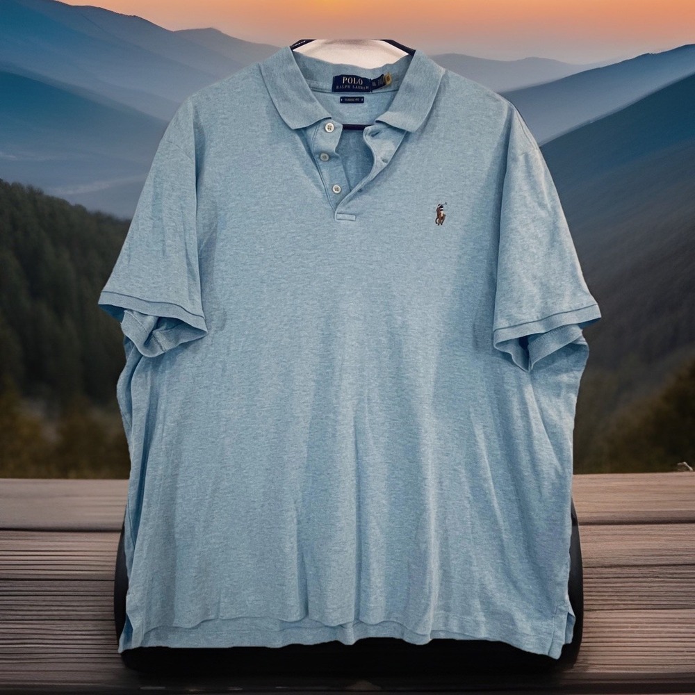 Polo Ralph Lauren Polo Shirt Mens XL Blue Classic Fit Short Sleeve Pony Logo